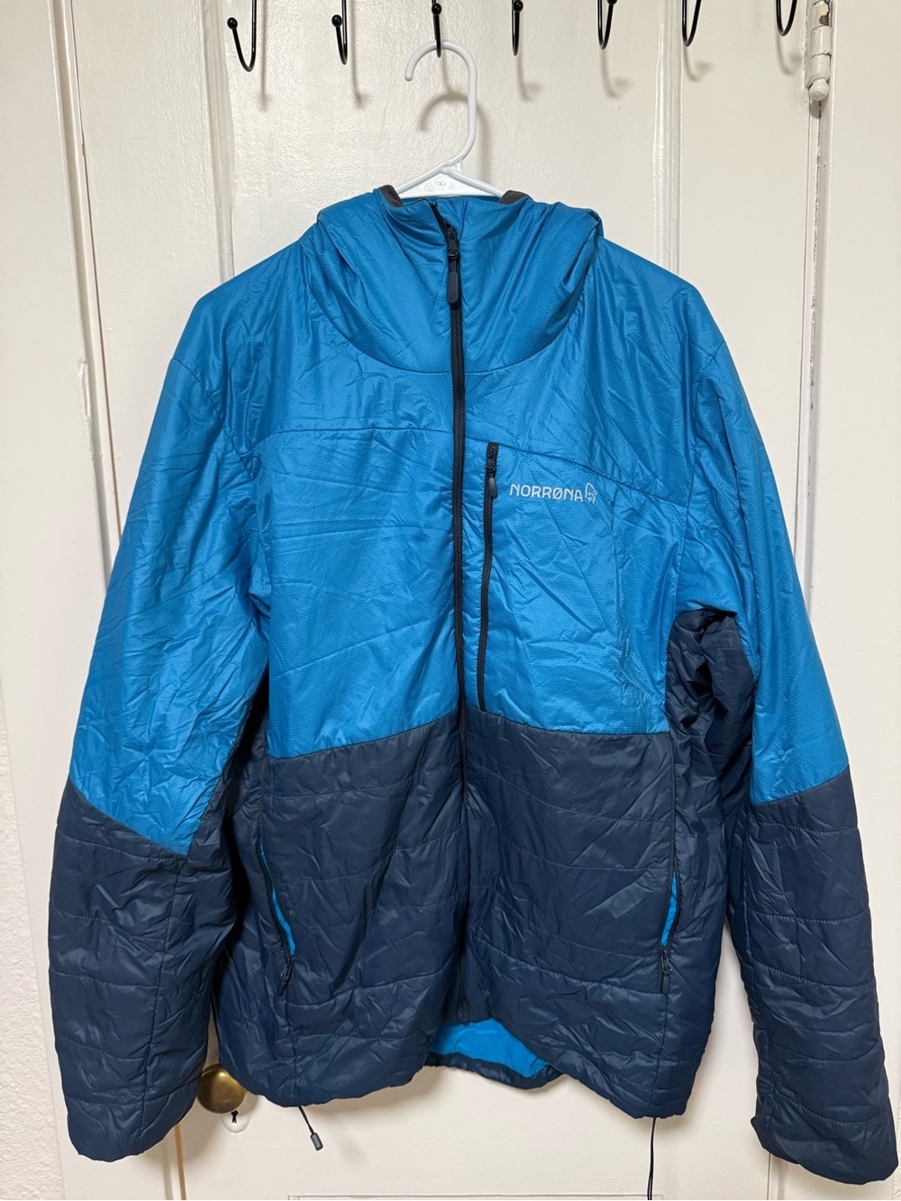 Norrona Men's Lare Two-Tone Blue Puffy Falketind Jacket